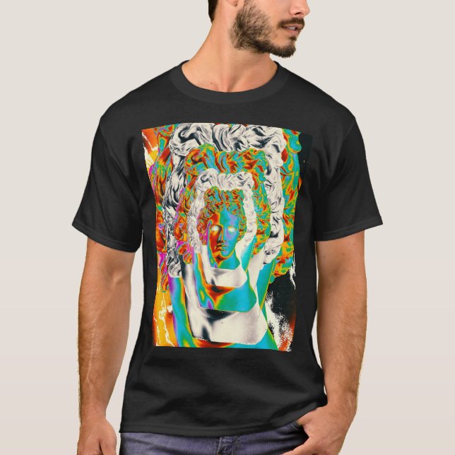 Psychedelic Trippy Mushroom Acid Trip Psytrance Ra T-Shirt (Front)