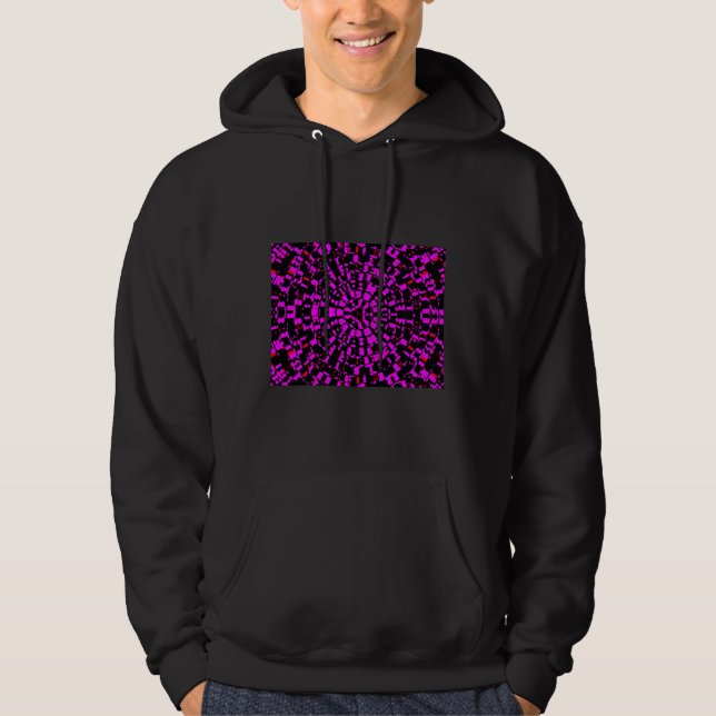 Psychedelic Trippy Purple Pattern Colourful Hoodie (Front)