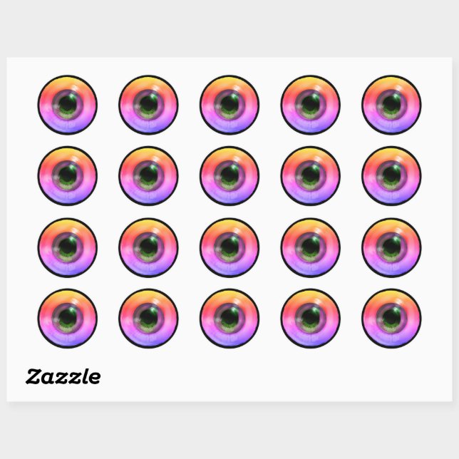 Psychedelic Trippy Weird Hippie Funky Eye Classic Round Sticker (Sheet)