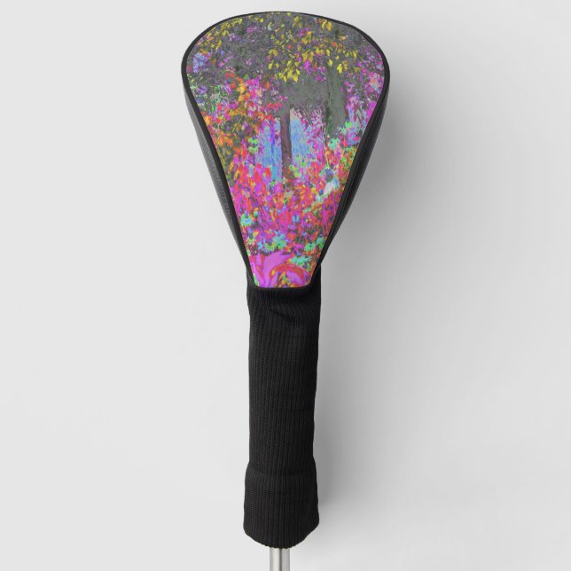 Psychedelic Tropical Festival Garden Sunrise Golf Head Cover (Front)