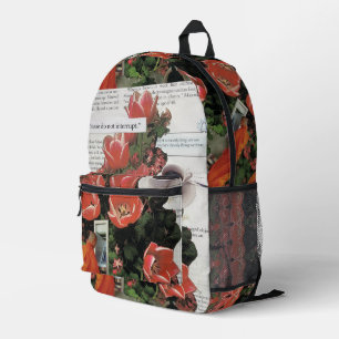 Psychedelic Tulip Floral Buddhist Monk ATM Quotes Printed Backpack