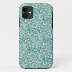 Psychedelic Turquoise Paisley Pattern iPhone 5 Cas iPhone 11 Case