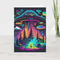 Psychedelic UFO Fantasy Art Birthday