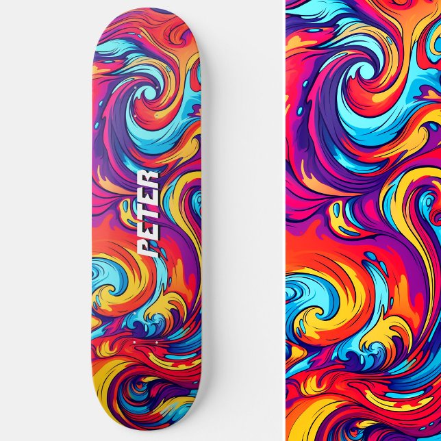 Psychedelic Vibrant Abstract Swirl Urban Graffiti Skateboard (Psychedelic Vibrant Abstract Swirl Urban Graffiti Skateboard)