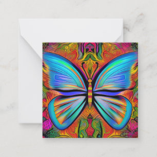 Psychedelic Vibrant Colours Butterfly Painting Card