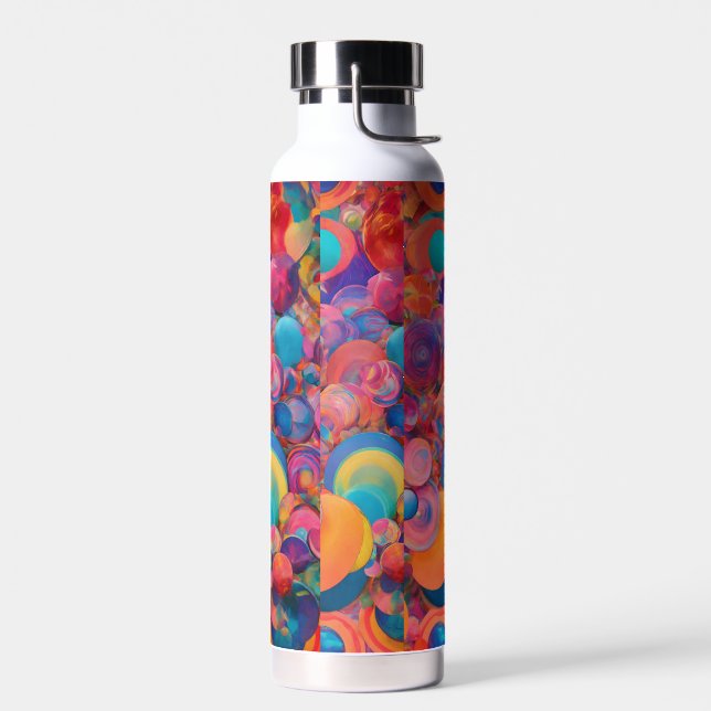 "Psychedelic Vinyl Textures Stainless Steel Wine  Water Bottle (Left)
