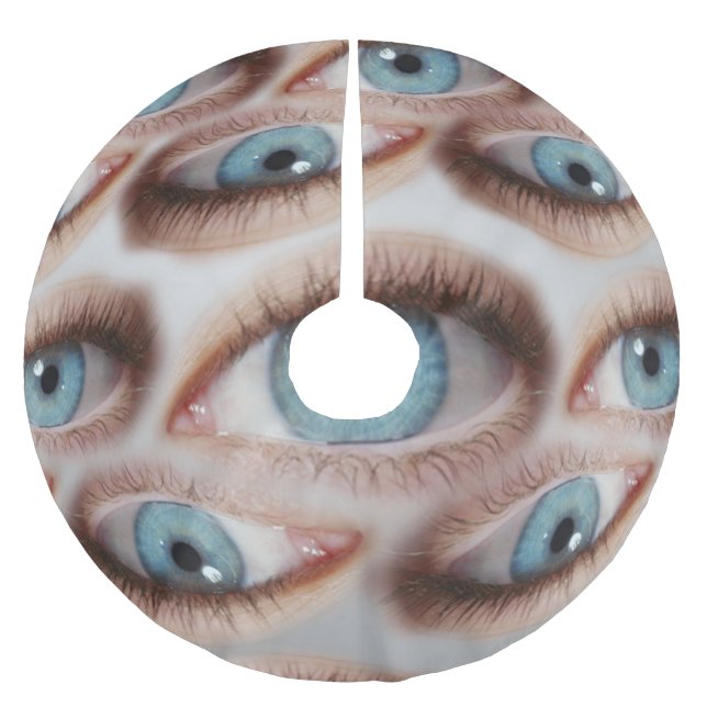 Psychedelic Vision: Abstract Eye Illusion Brushed Polyester Tree Skirt (Front)