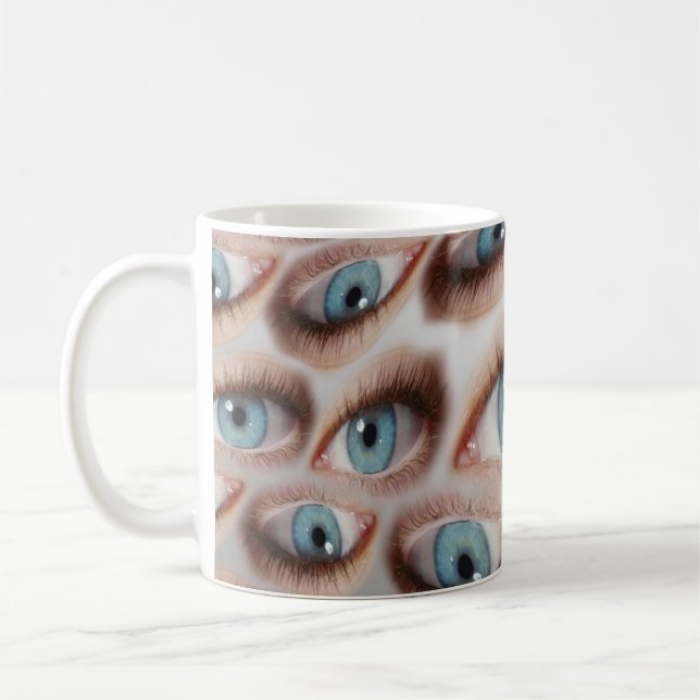 Psychedelic Vision: Abstract Eye Illusion Coffee Mug (Left)