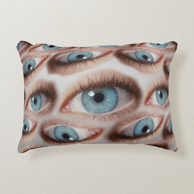 Psychedelic Vision: Abstract Eye Illusion Decorative Cushion (Front)