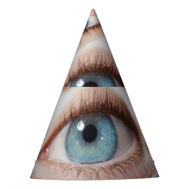 Psychedelic Vision: Abstract Eye Illusion Party Hat (Front)