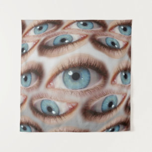 Psychedelic Vision: Abstract Eye Illusion Tapestry