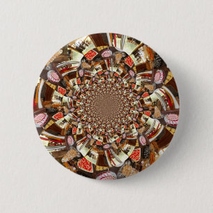 Psychedelic Vision of Brown Hues 6 Cm Round Badge
