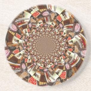 Psychedelic Vision of Brown Hues Coaster