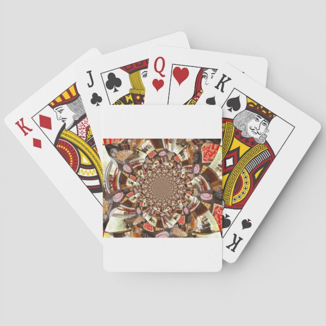 Psychedelic Vision of Brown Hues Playing Cards (Back)