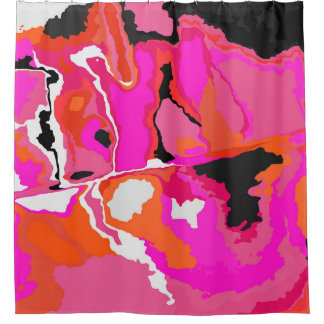 Psychedelic Vivid: Neon Digital Art. Shower Curtain
