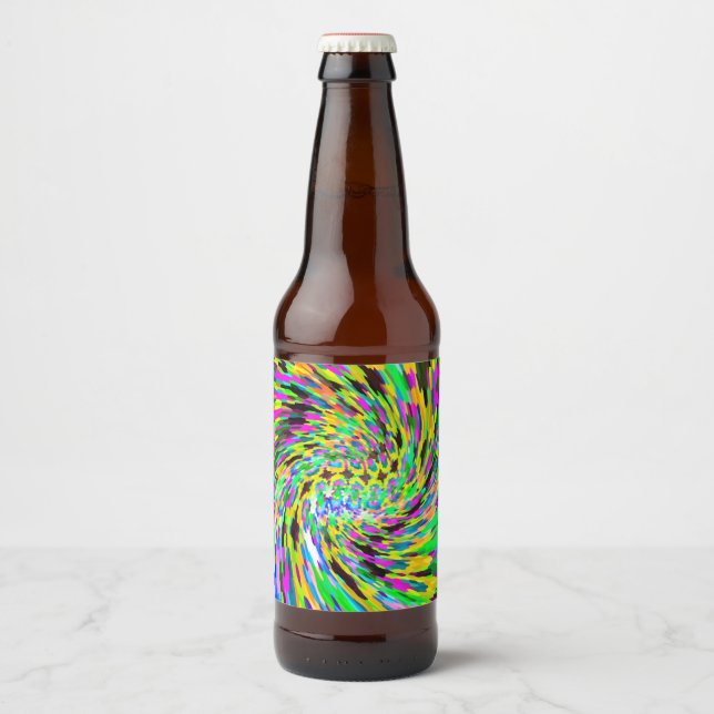 Psychedelic vortex beer bottle label (Front)