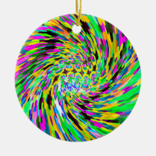 Psychedelic vortex ceramic ornament