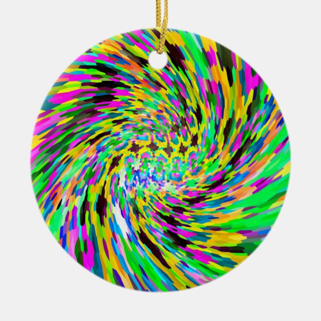 Psychedelic vortex ceramic ornament (Front)