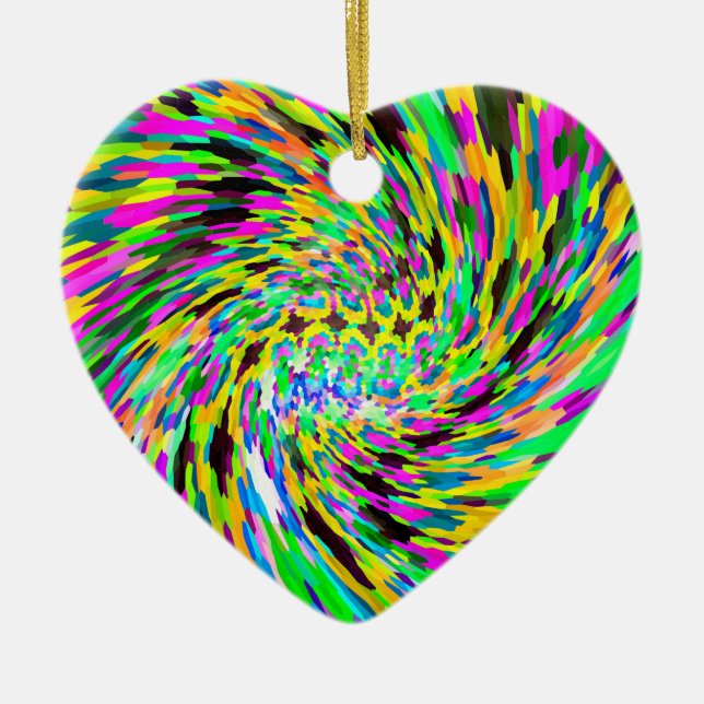 Psychedelic vortex ceramic ornament (Front)