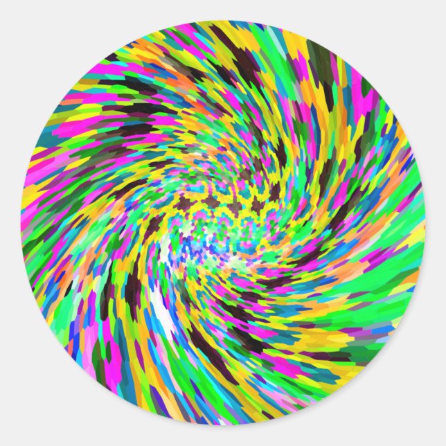 Psychedelic vortex classic round sticker (Front)