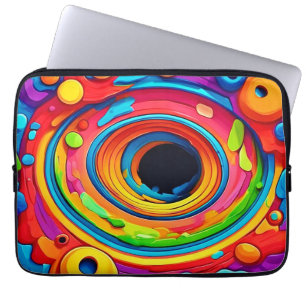 Psychedelic Vortex Colourful Abstract Laptop Sleeve