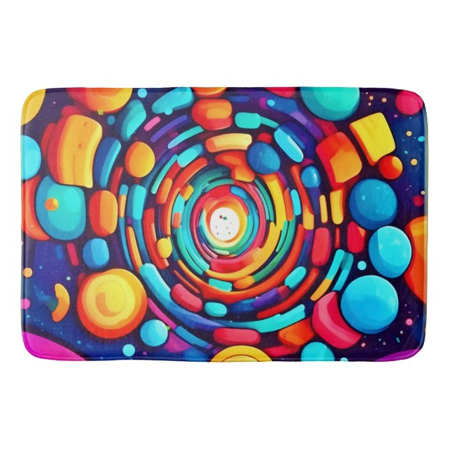 Psychedelic Vortex of Colour Bath Mat (Front)