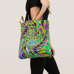 Psychedelic vortex tote bag