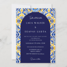 Psychedelic Vows: Groovy Blue Tile Wedding