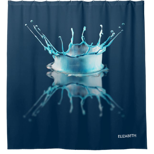 Psychedelic Water Droplet Crown With Reflection Shower Curtain (Front)