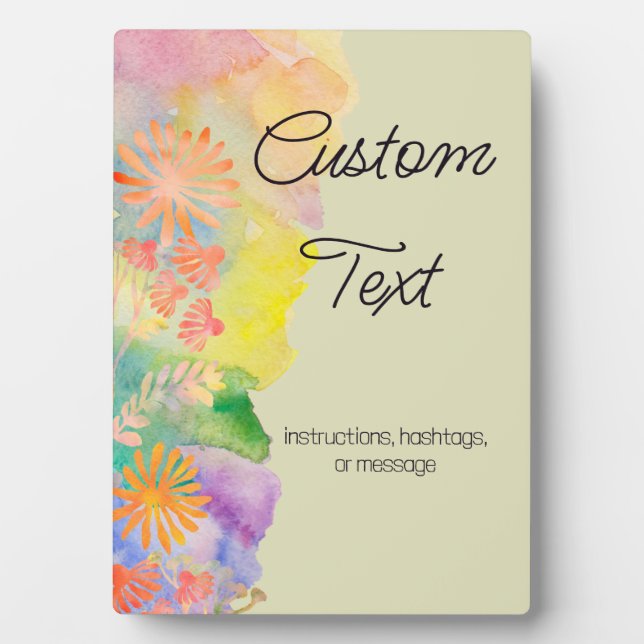 Psychedelic Watercolor Wildflower Plaque (Front)