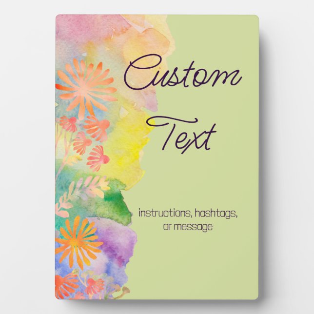 Psychedelic Watercolor Wildflower Plaque (Front)