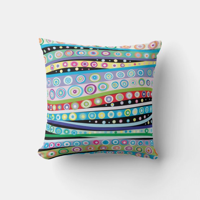 Psychedelic  Wave Pattern** Throw Pillow (Front)