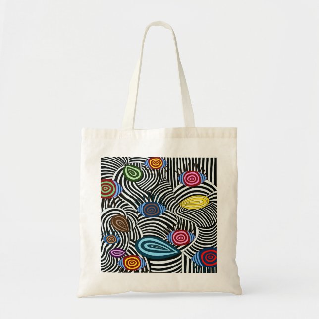 Psychedelic Wave Pattern Tote – Bold Abstract Art  (Front)