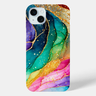 Psychedelic Waves of Colour iPhone 15 Mini Case