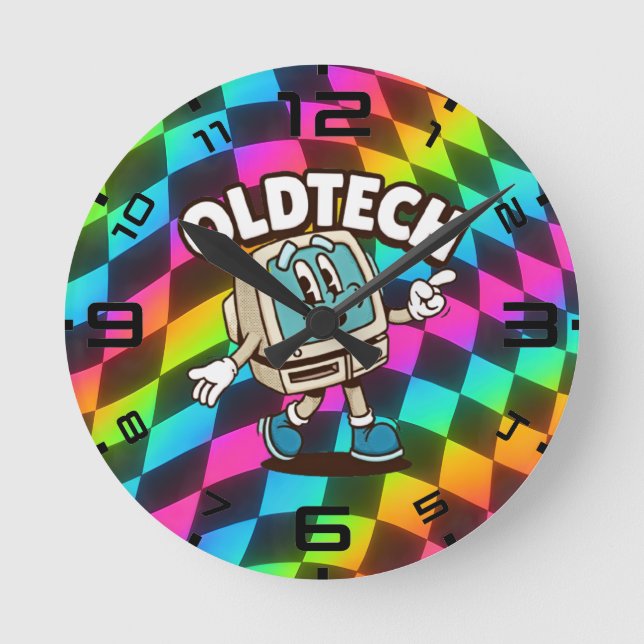 Psychedelic Waves Optical Illusion Clock (Front)