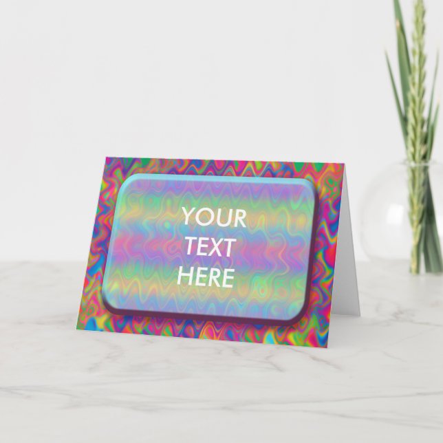 Psychedelic Wavy Iridescent Blank Invitation (Front)