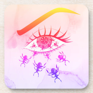 Psychedelic Weird Trippy Hippie Horror Coaster