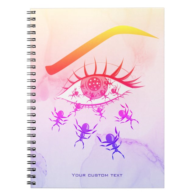 Psychedelic Weird Trippy Hippie Horror Notebook (Front)