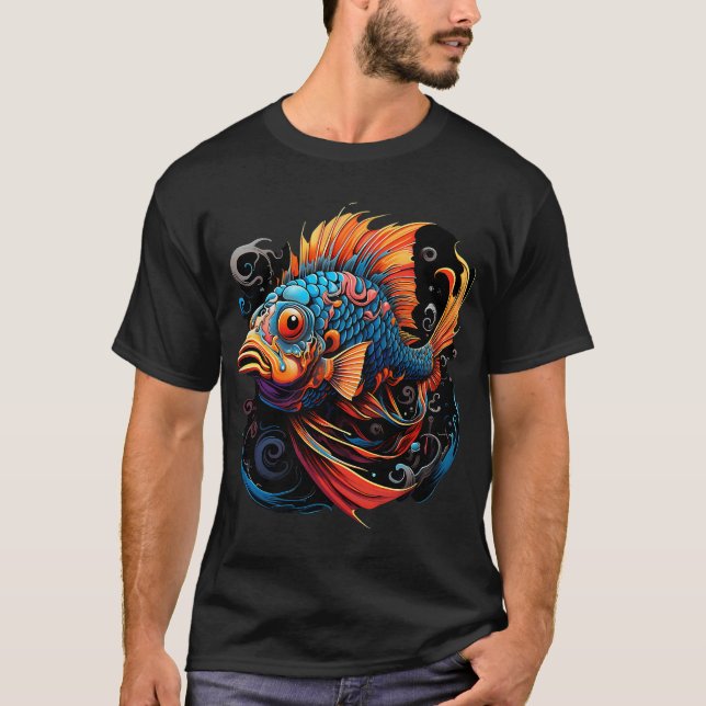 Psychedelic Wild Fish: Aquatic Adventure T-Shirt (Front)