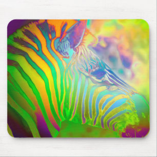 Psychedelic Wild Life Zebra Mouse Pad