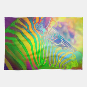 Psychedelic Wild Life Zebra Tea Towel