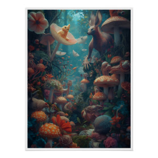 Psychedelic woodland poster