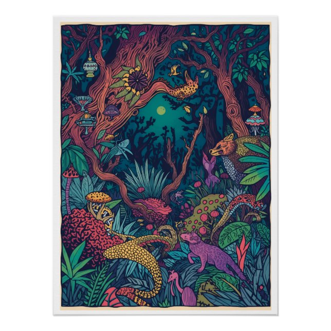 Psychedelic woodland poster (Front)