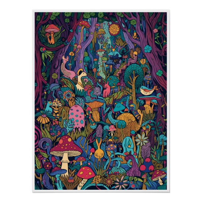 Psychedelic woodland poster (Front)