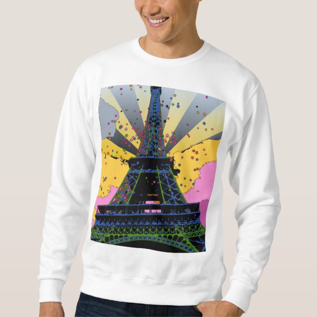Psychedelic World: Eiffel Tower, Paris France A1 Sweatshirt (Front)