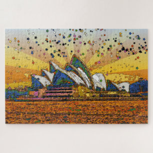 Psychedelic World: Sydney Skyline A1 Jigsaw Puzzle