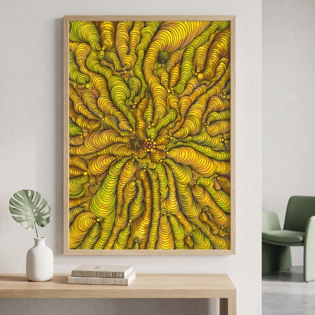 Psychedelic Yellow Organic Illusion Maximalist Poster (Creator Uploaded)