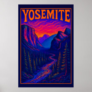 Psychedelic Yosemite Poster