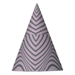 Psychedelic Zebra: Grainy Vintage Stripes. Party Hat