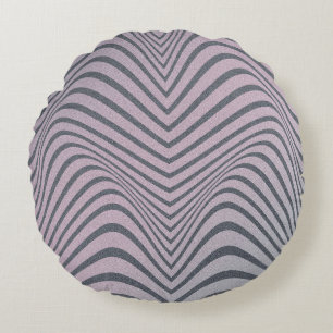 Psychedelic Zebra: Grainy Vintage Stripes. Round Cushion